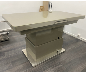 table basse relevable en verre taupe - Souffle d'intérieur