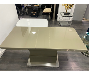 table basse relevable en verre taupe - Souffle d'intérieur