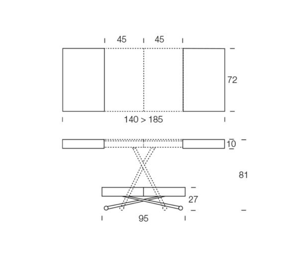 Table basse relevable transformable extensible