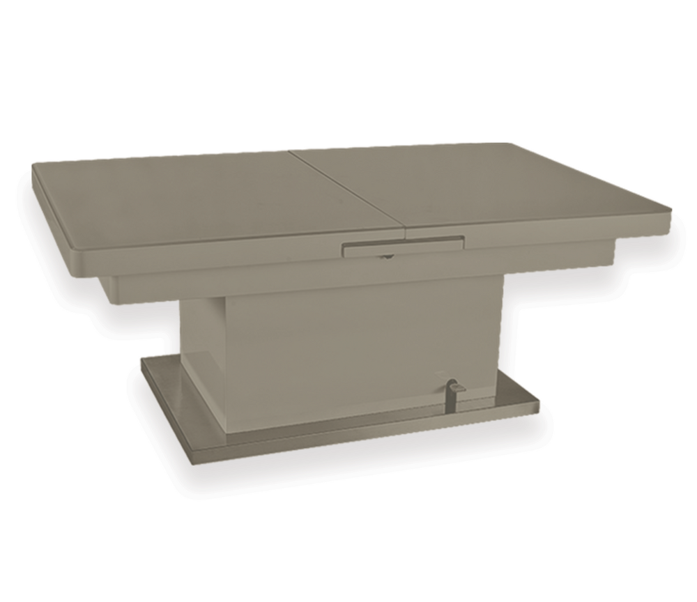 Table basse relevable extensible verre taupe 125x75cm - Jul