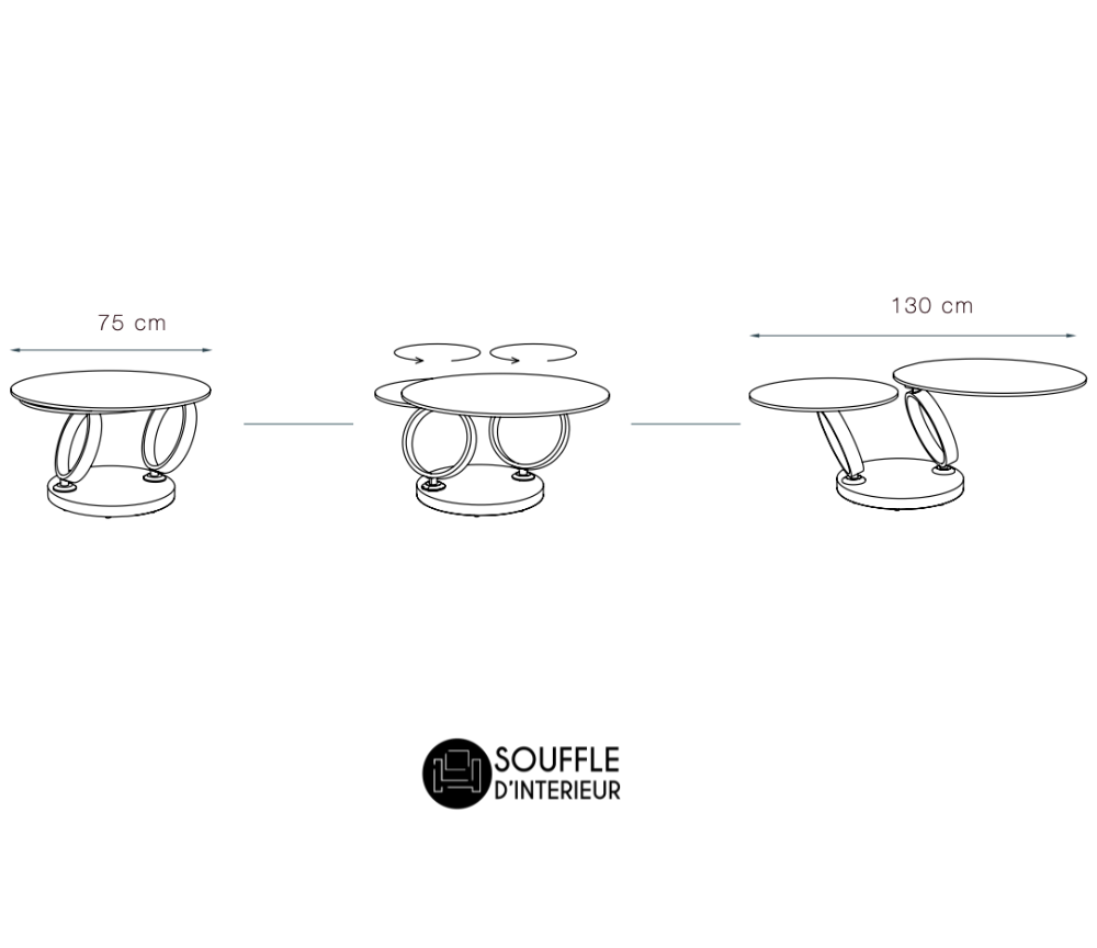 table basse ceramique ronde pivotante - Souffle d'Intérieur