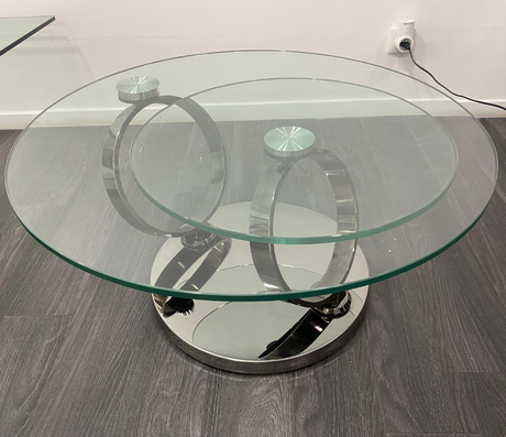 Table basse ronde verre trempé design - Souffle d'intérieur