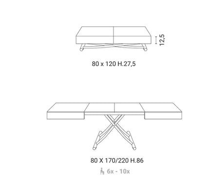 Table basse relevable extensible bois  - Souffle d'intérieur 