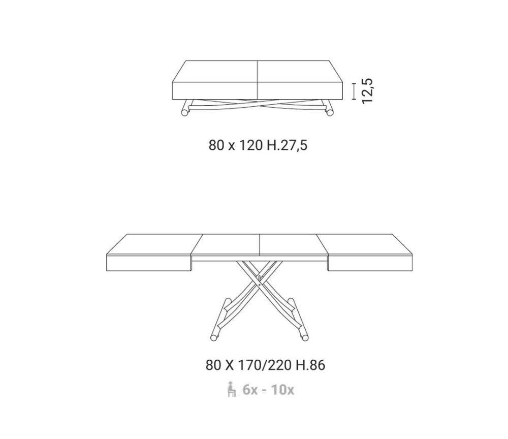 dimensions table basse relevable extensible bois naturel luxe - Souffle d'intérieur