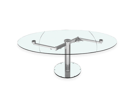 table de salle à manger en verre transparente extensible - Souffle d'intérieur