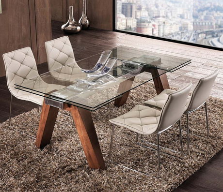 Table en verre extensible