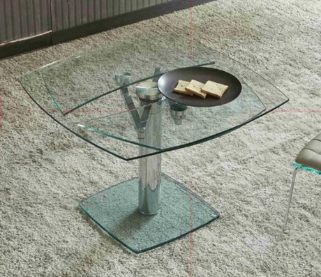 table en verre trempée transparente extesnible