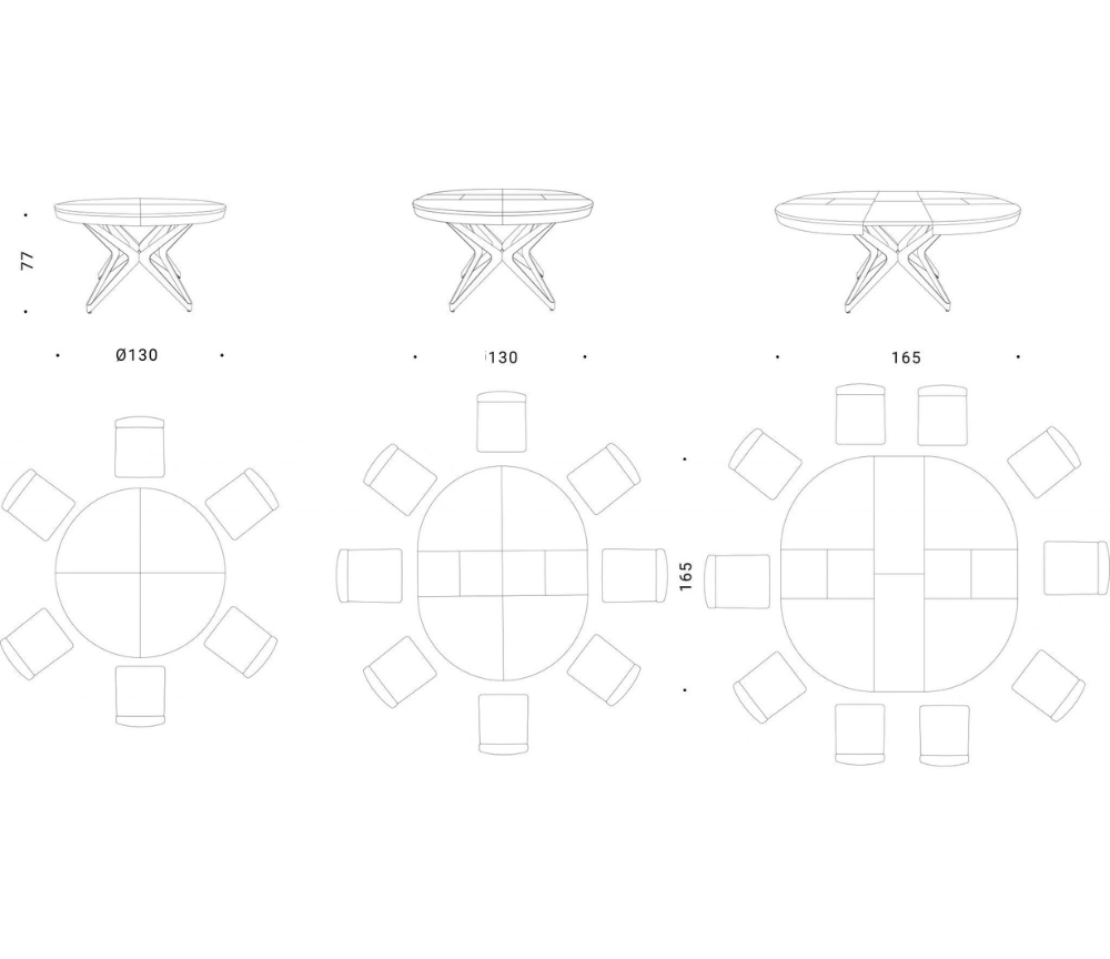 Table ronde extensible en bois transformable - Roundy