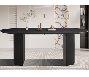 Table ovale noir 200x100 ou 220x110cm - Lagosy