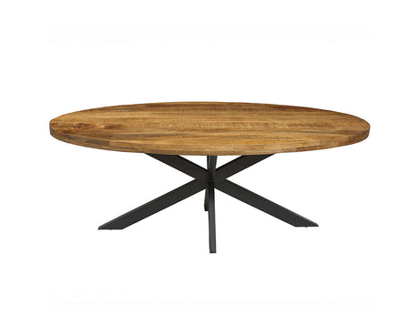 table ovale en bois massif pieds métal noir - Souffle d'intérieur