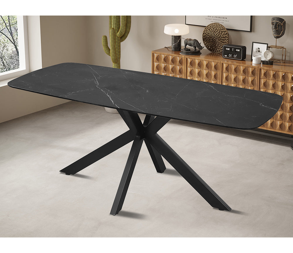 Table en céramique marbre noir 180cm - Nasa