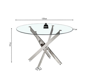 Table ronde en verre - Rousseau - Souffle d'intérieur