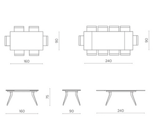 dimensions Table marbre blanc mat céramique extensible pieds blanc - Souffle d'intérieur - Akante