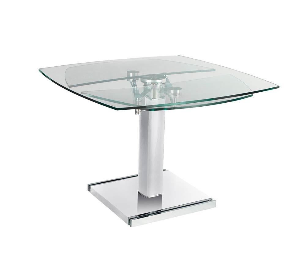 Table en verre extensible  110cm (ouverte 199cm) - Leo