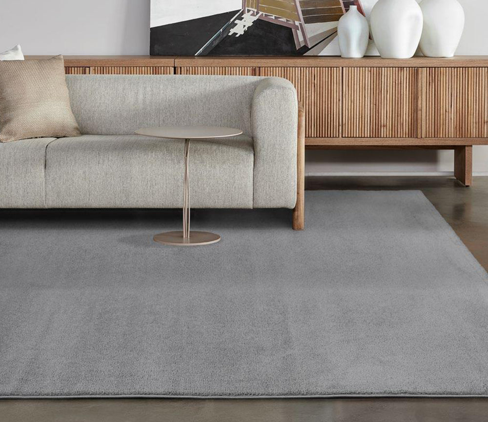 Tapis gris pour salon en microfibre - Salgueiro rugs - Souffle d'Intérieur