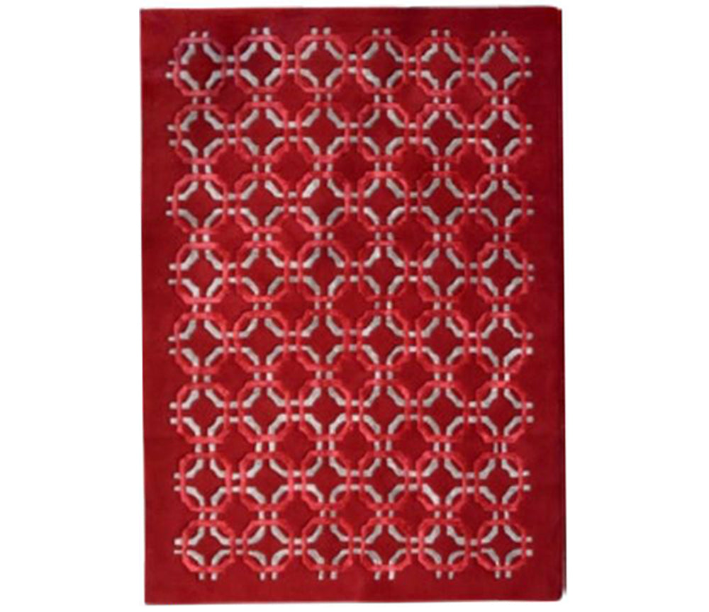Tapis rouge pour salon forme géométrique - Casablanca