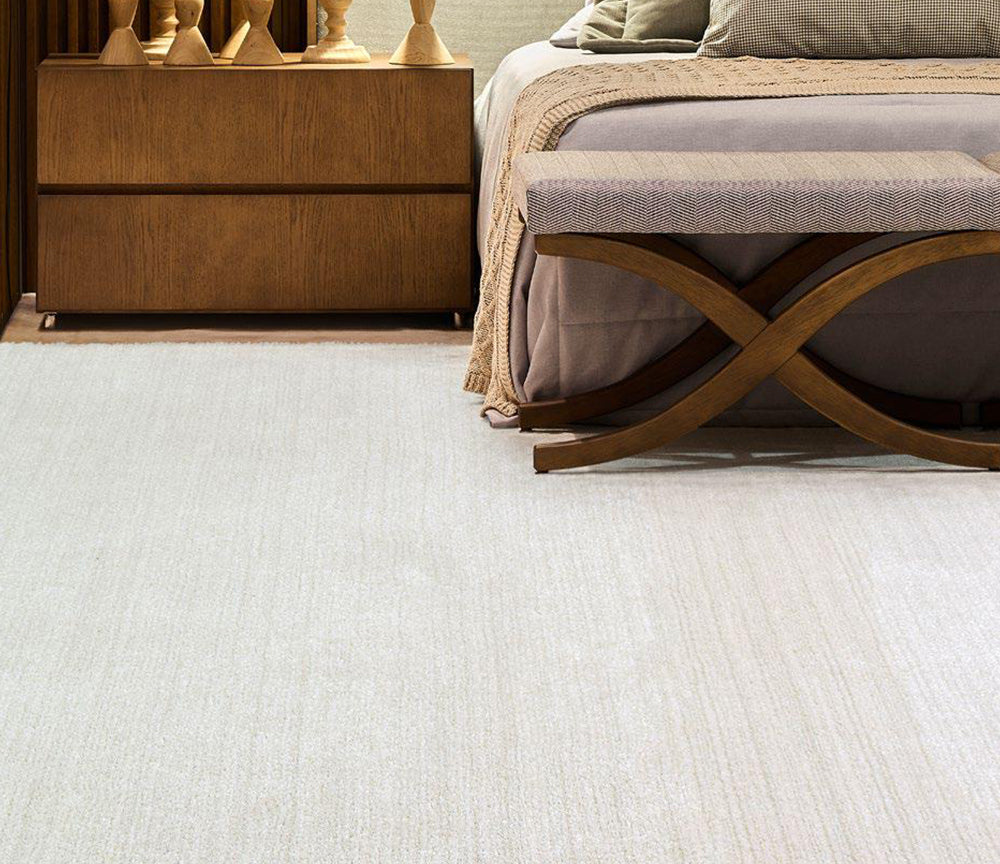 Tapis salon uni beige clair - Clubby