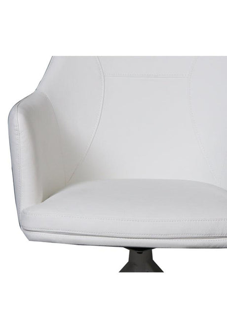 Fauteuil de table pivotant moderne blanc et pieds métal - SOUFFLE D’INTÉRIEUR