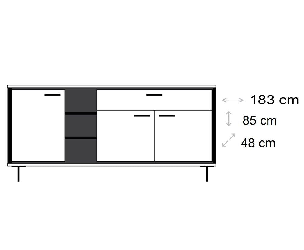 Buffet contemporain moderne en bois pieds métal design - Souffle d'intérieur