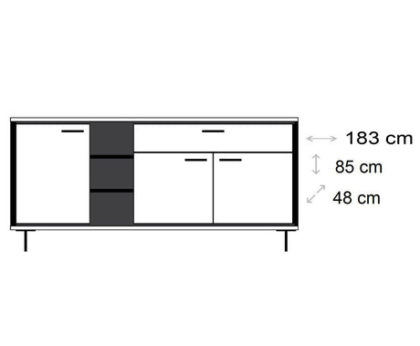 Buffet contemporain moderne en bois pieds métal design - Souffle d'intérieur