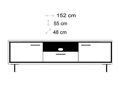 Meuble tv bois clair design pieds métal - SOUFFLE D'intérieur 