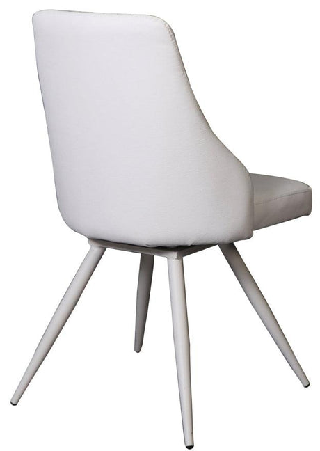 Chaise pivotante pieds métal design blanche - SOUFFLE D’INTÉRIEUR