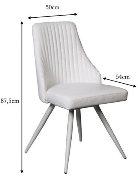 Chaise pivotante pieds métal design blanche - SOUFFLE D’INTÉRIEUR