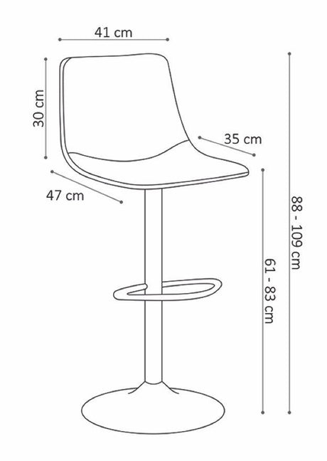 Tabouret de bar industriel réglable en hauteur marron - SOUFFLE D'intérieur 