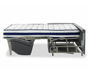 Canapé rapido convertible 140 avec matelas 21cm en tissu gris - Souffle d'intérieur 