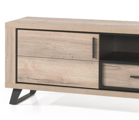 Meuble tv bois clair contemporain 143cm -  SOUFFLE D'intérieur