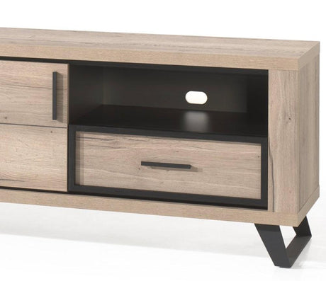 Meuble tv bois clair contemporain 143cm -  SOUFFLE D'intérieur