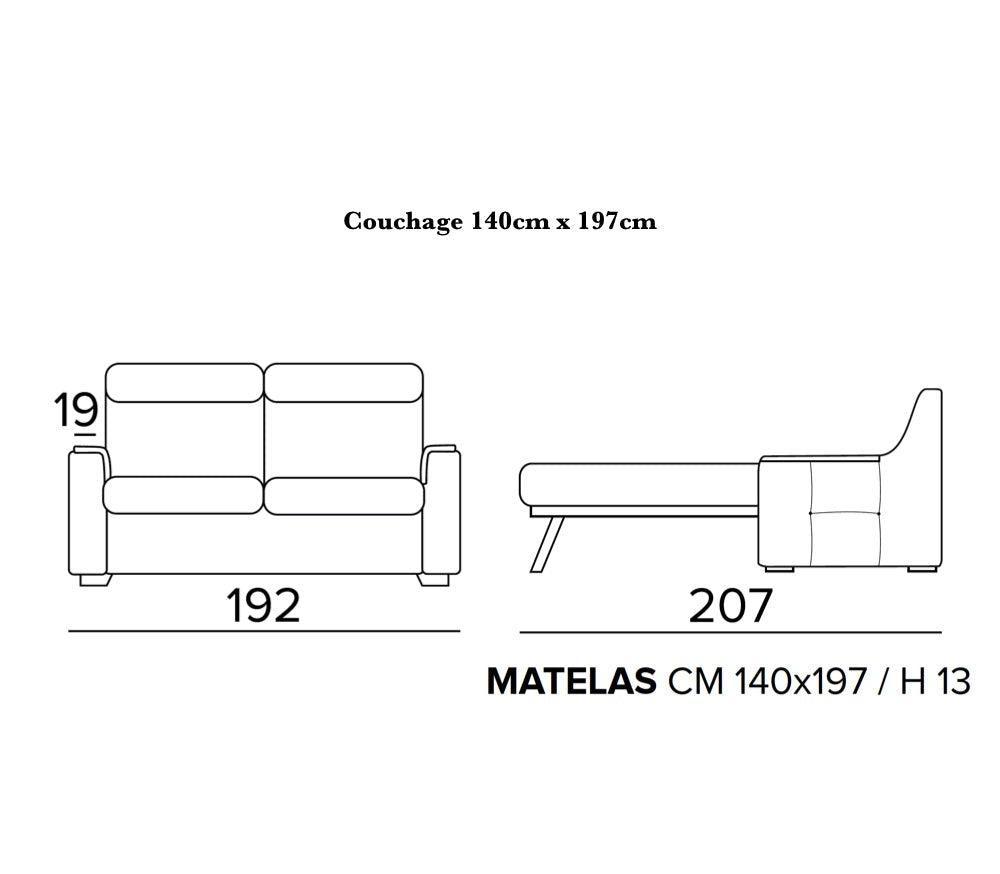 Canapé convertible rapido express en tissu couchage 140 - Souffle d'intérieur