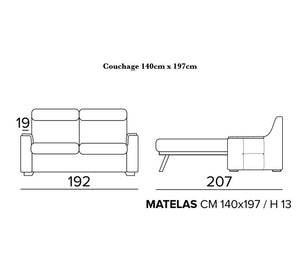 Canapé convertible rapido express en tissu couchage 140 - Souffle d'intérieur