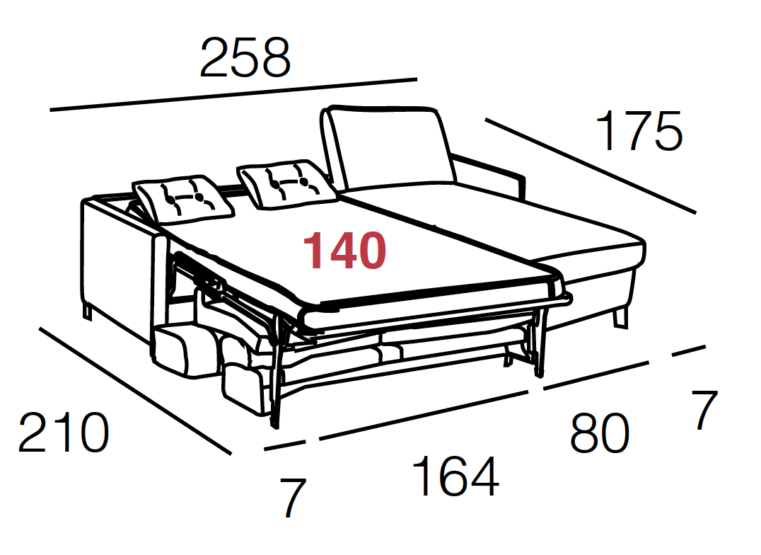 dimensions Canapé d'angle convertible beige système rapido -  Souffle d'intérieur