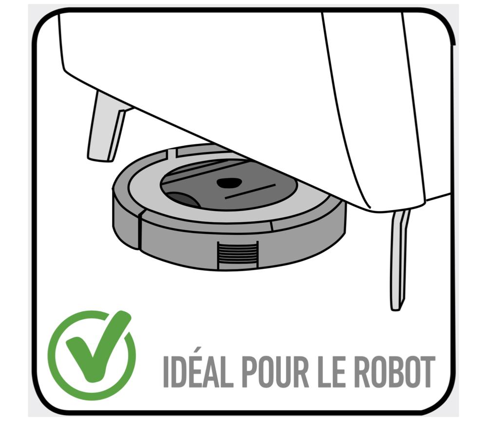 dessin pour passage robot aspirateur du Canapé d'angle convertible beige système rapido -  Souffle d'intérieur