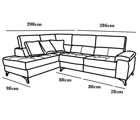 Dessin canapé d'angle beige relax contemporain méridienne pieds métal