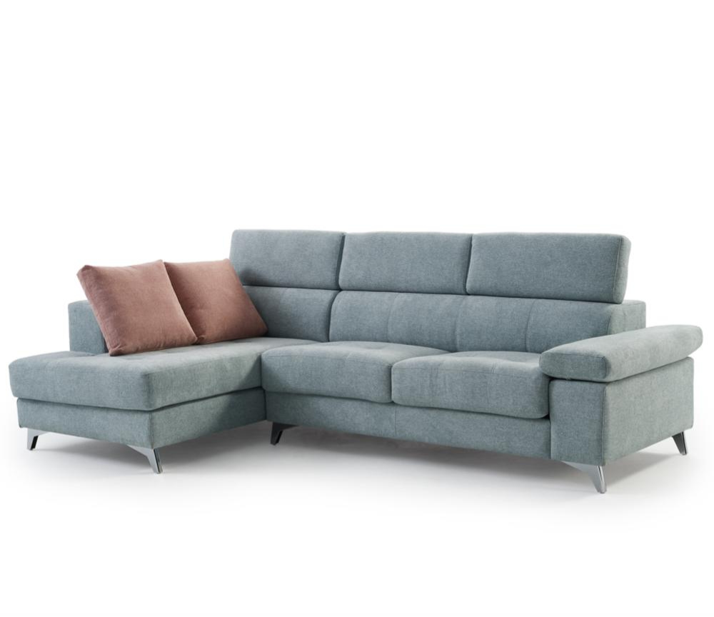 Canapé d'angle relax contemporain en tissu bleu - Souffle d'intérieur