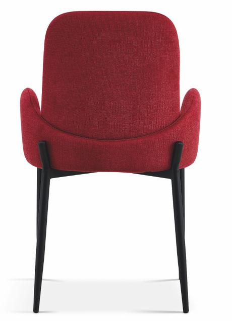 fauteuil de table à manger chaise tissu rouge design - Souffle d’intérieur