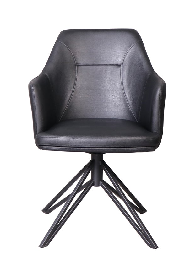 Chaise de Bureau DORIS, structur Métallique Chromé, cuir, noir