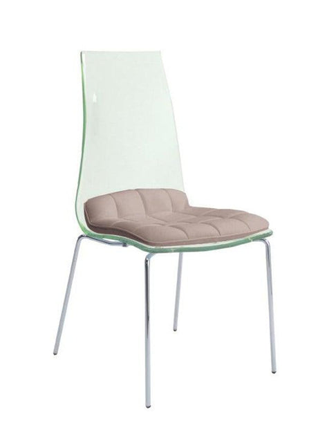 Chaise transparente design moderne assise beige - Souffle d'intérieur