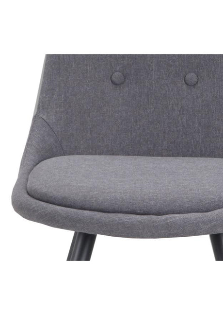 Chaise pieds métal en tissu gris clair moderne -  SOUFFLE D’INTÉRIEUR