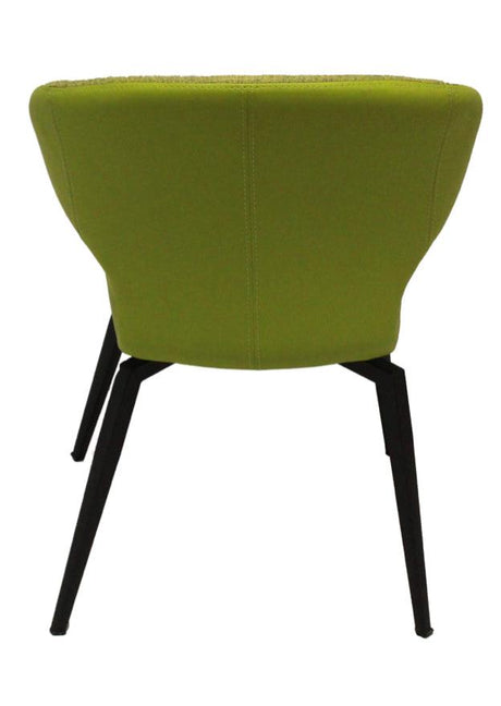 Fauteuil de table pivotant pieds metal en tissu vert moderne - SOUFFLE d'intérieur