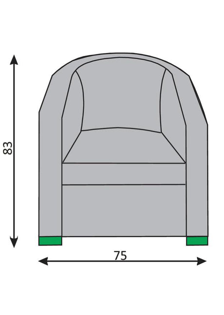 Fauteuil cabriolet en cuir bi-color contemporain avec dimensions - Souffle d'intérieur