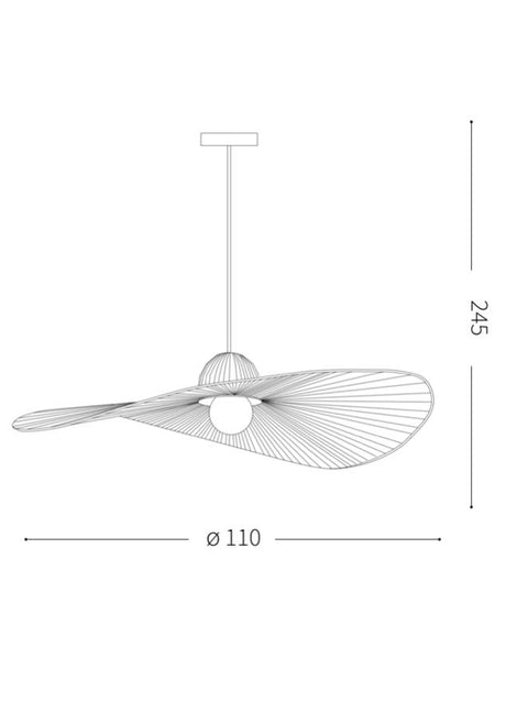 Suspension en tissu blanc au design moderne avec les dimensions - SOUFFLE D'intérieur