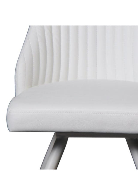 Chaise pivotante pieds métal design blanche - SOUFFLE D’INTÉRIEUR