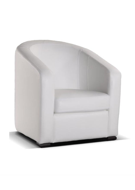 Fauteuil cabriolet en cuir blanc contemporain - Souffle d'intérieur