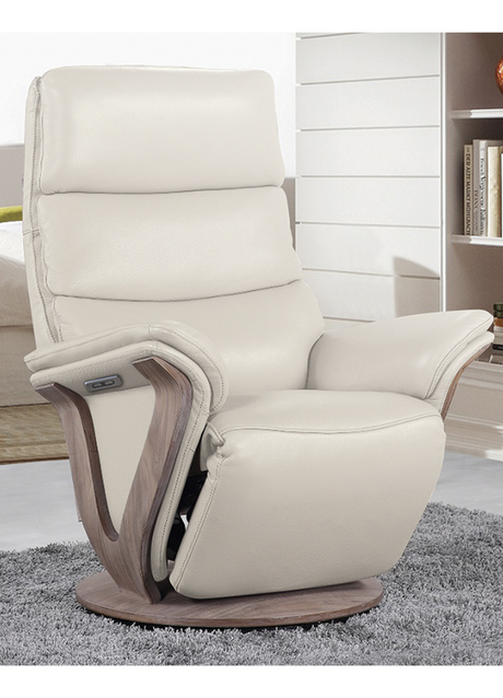 fauteuil relax moderne electrique cuir beige pvc confortable - souffle d'interieur