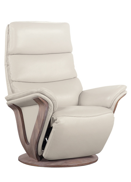 fauteuil relax moderne electrique cuir beige pvc confortable - souffle d'interieur