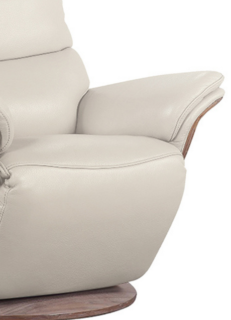 fauteuil relax moderne electrique cuir beige pvc confortable - souffle d'interieur