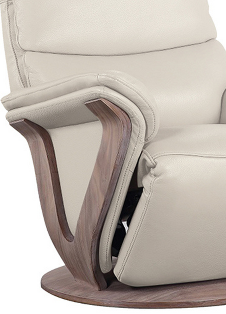 fauteuil relax moderne electrique cuir beige pvc confortable - souffle d'interieur